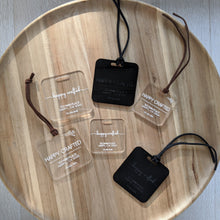 Load image into Gallery viewer, Square Clear Acrylic Luggage Tag