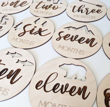 Load image into Gallery viewer, Adventure Themed Baby Milestone Wood Cards