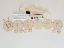 Load image into Gallery viewer, DIY Kit: Wooden Caterpillar Garland with Personalized Name