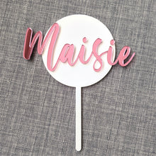 Load image into Gallery viewer, Double Layered Circle Cake Topper | Personalized