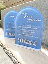 Load image into Gallery viewer, Happy.Crafted engraved arch bar menu perfect for any event
