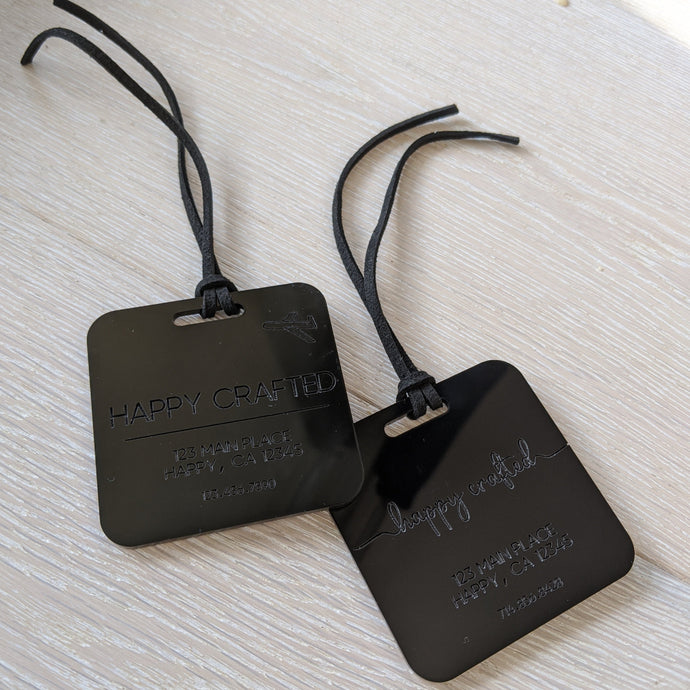 Custom Black Acrylic Luggage Tags