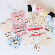 Load image into Gallery viewer, Wooden Valentine&#39;s Heart Paint Kit - Personalized
