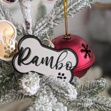 Load image into Gallery viewer, Dog Bone Christmas Ornament | Personalized | Pretty and Shiny
