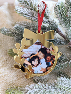 Custom Photo Ornament with Mirror Frame by HappyCrafted